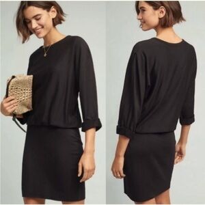 Bailey 44 Black Sheath Dress with Cuffed 3/4 Sleeves